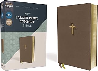 NIV Larger Print Compact Bible, Red Letter, Comfort Print [Brown