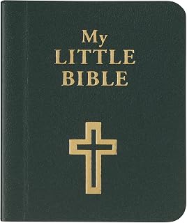 My Little Bible 2” Illustrated Edition - Selections of Key Verses From Every Book, Tiny Palm-size OT NT Scripture for Ministry Outreach, Classic 1769 KJV Text, 2" x 2.5”, Green