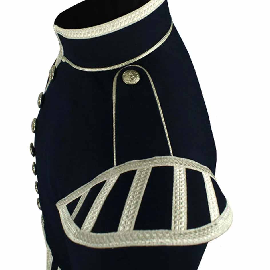 Doublet Kilt Jacket Silver Braid Silver Trim 12 Navy Blue - Luxe Regalia