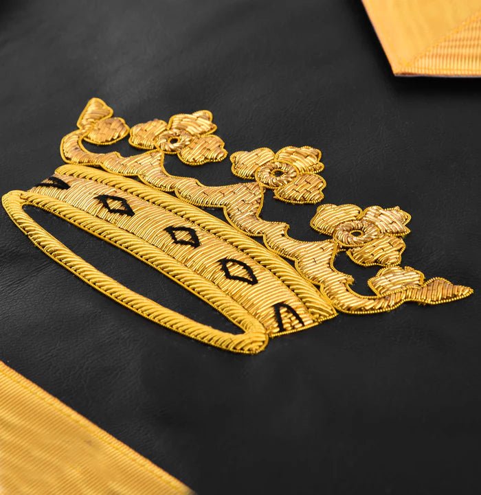 Grand Tiler of Solomon AMD Apron: Hand Embroidery Gold Bullion - Luxe Regalia