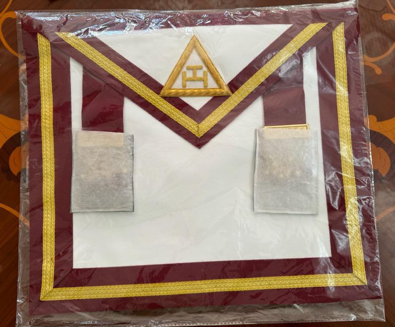 Crimson Red with Gold Trim Apron - Companion Royal Arch (Irish Constitution) - Luxe Regalia