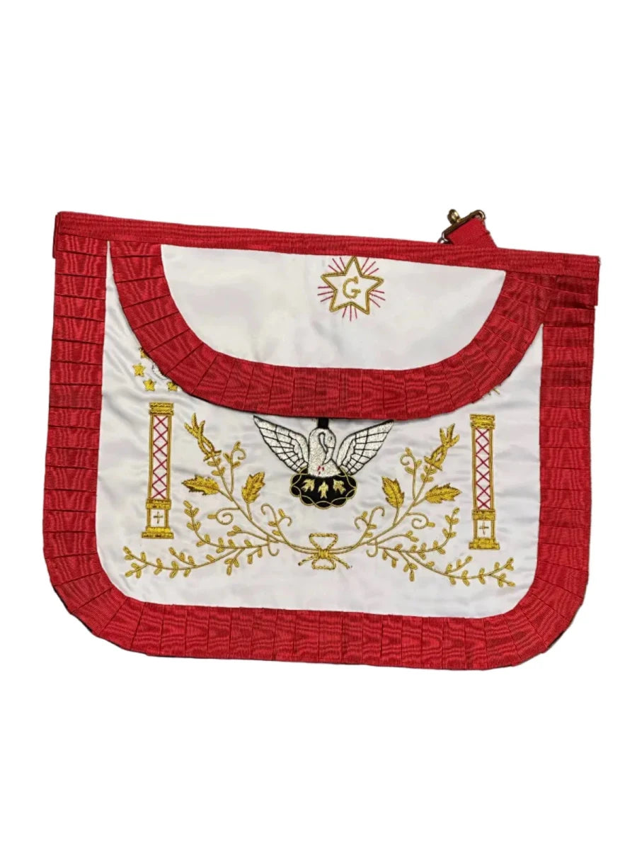 Knight Rose Croix Deluxe Apron (Round Edge/Pelican) - 18th Degree (AASR & Scottish Rite) - Luxe Regalia