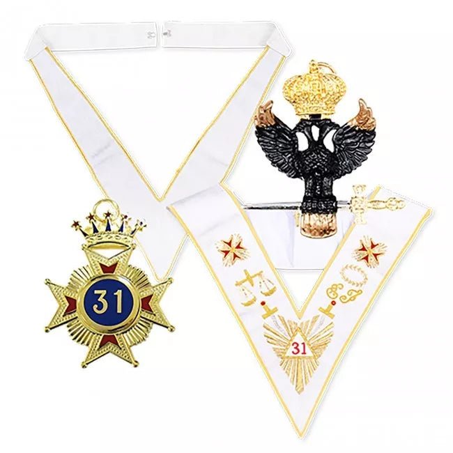 31st Degree Pack (Jewel, Eagle, Collarette & Collar) - Scottish Rite (English Constitution) - Luxe Regalia