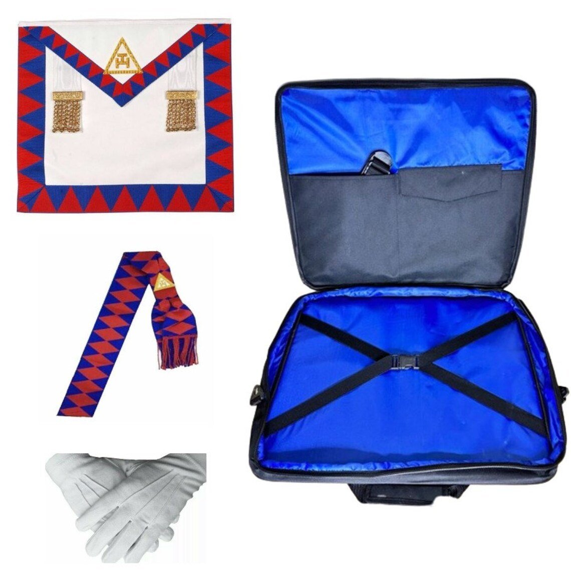Masonic Regalia Soft Case Bag Masonic Royal Arch Companions Apron & Sash - Luxe Regalia