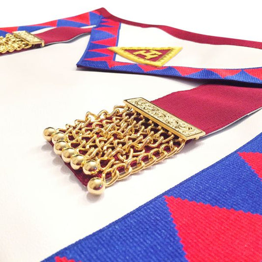 Masonic Royal Arch Principals Apron With Embroidered Taus Chapter RAC Regalia - Luxe Regalia
