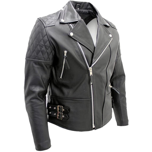 Men’s Biker Black Leather Jacket - Luxe Regalia