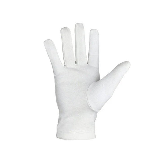 Order of the Eastern Star Gloves - White Cotton Emblem - Luxe Regalia