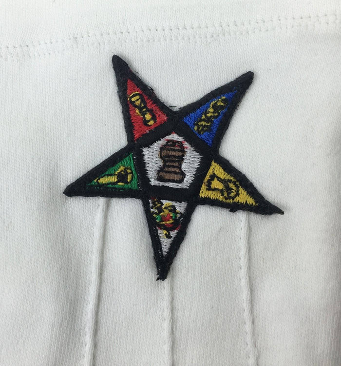 Order of the Eastern Star Gloves - White Cotton Emblem - Luxe Regalia