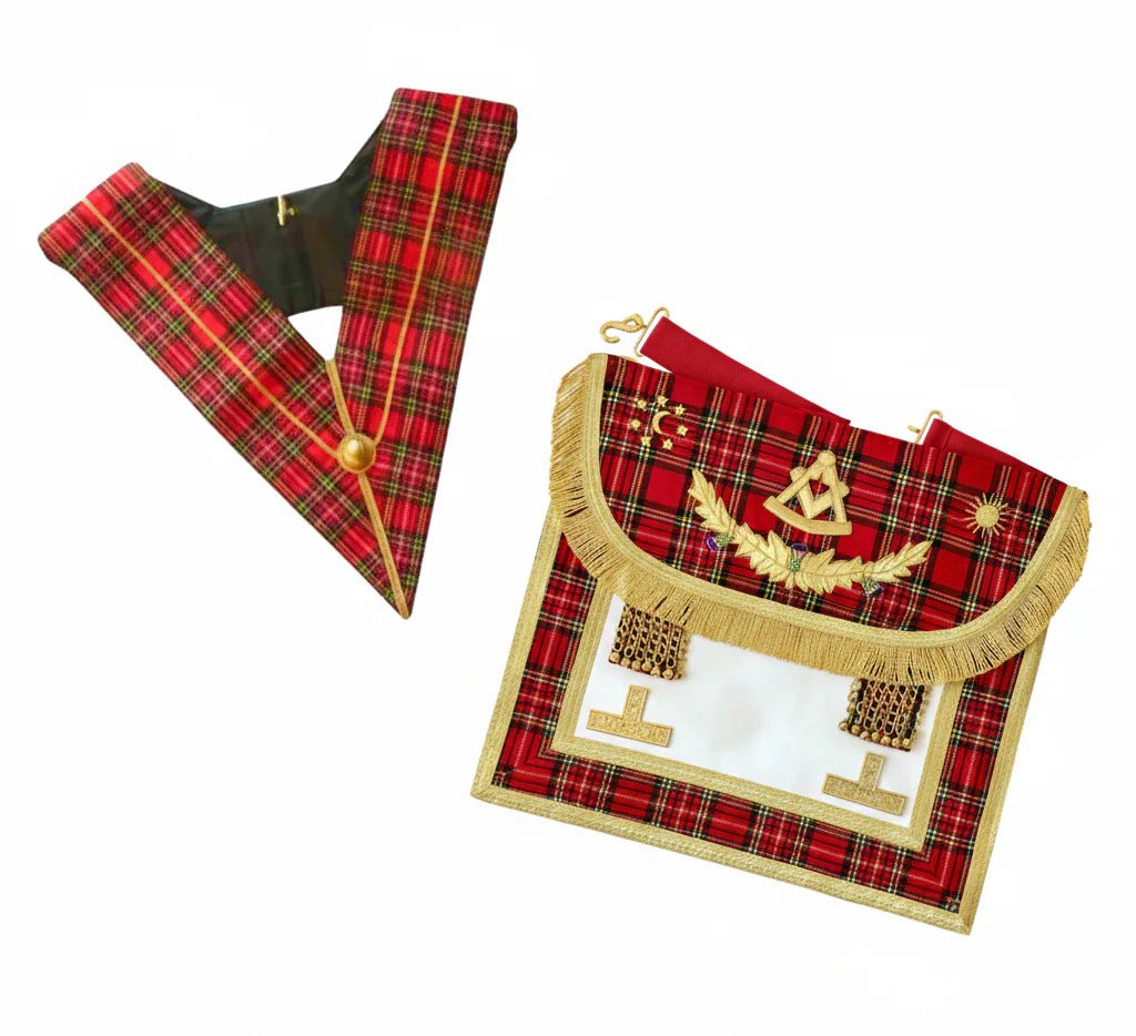 Right Worshipful Master Set. Apron + Collar - Royal Standard of Scotland - Luxe Regalia