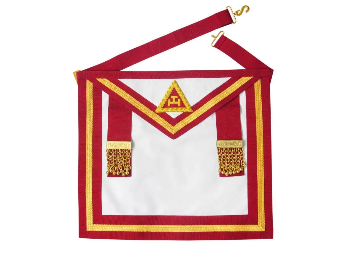 Scarlet Red with Gold Trim Companion Apron - Royal Arch Chapter (Irish Constitution) - Luxe Regalia