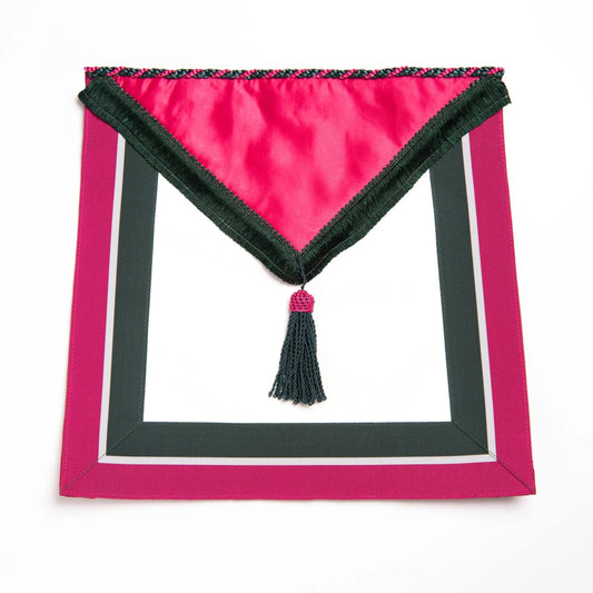 Royal Order of Scotland Member Apron (Light Red - Green Tassel) - Luxe Regalia