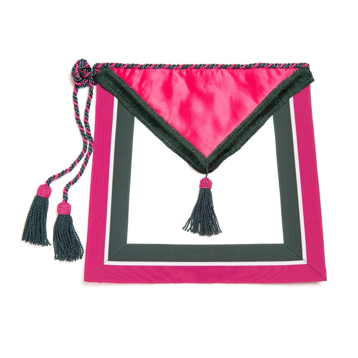 Royal Order of Scotland Member Apron (Light Red - Green Tassel) - Luxe Regalia