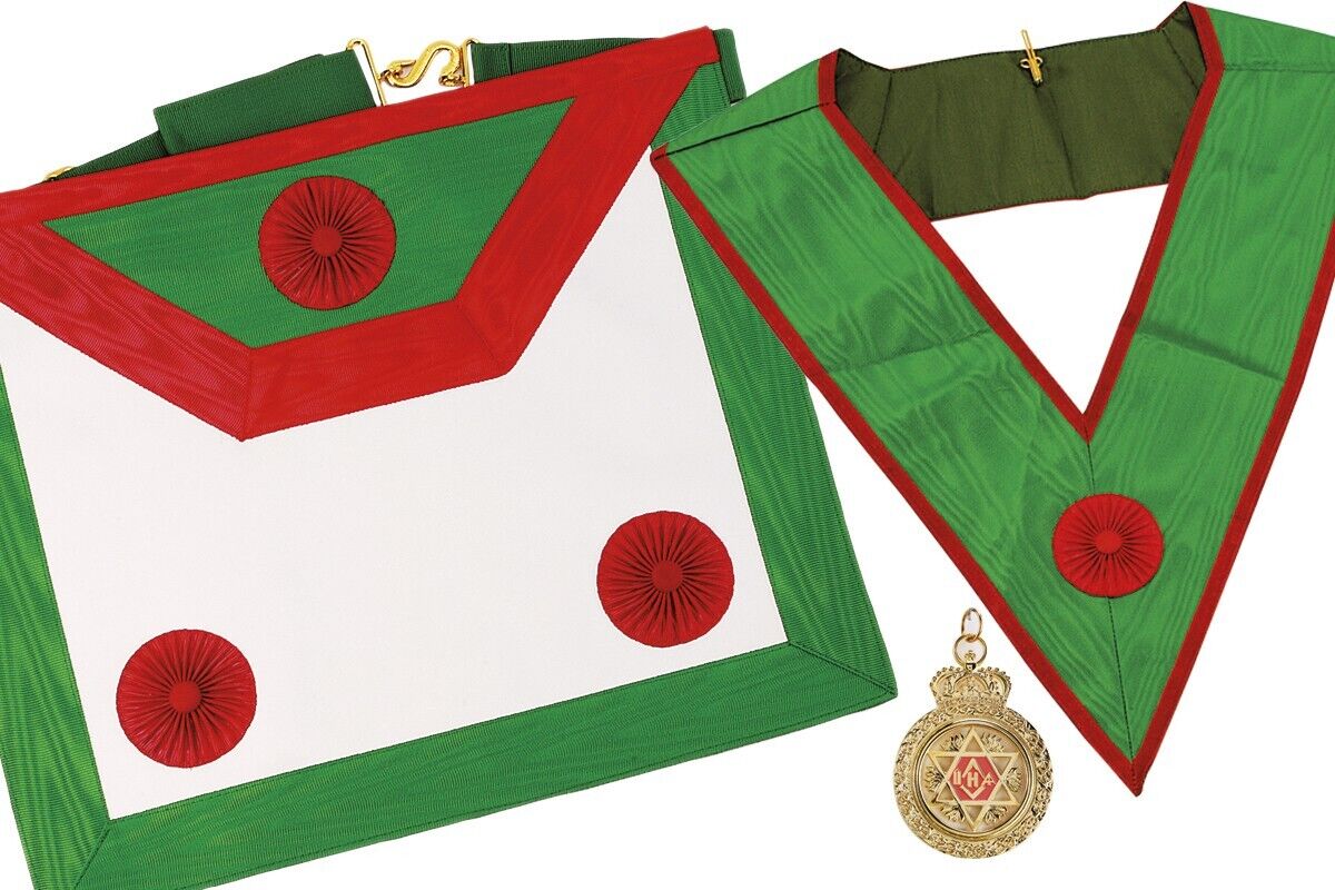 Scottish Master of St. Andrew Set: Apron (Square) + Collar + Collar Jewel - Rectified Scottish Rite - Luxe Regalia