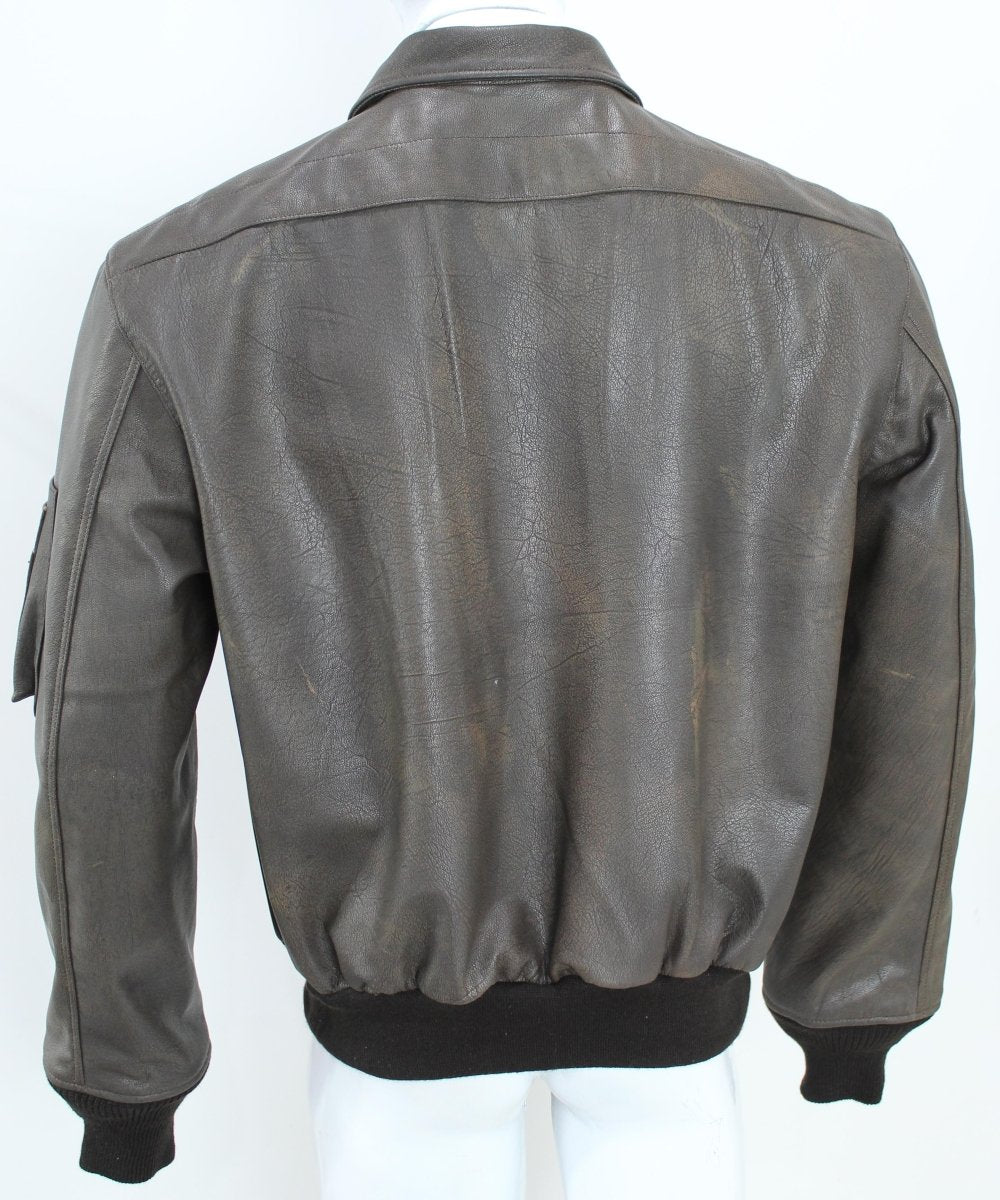 Vintage Air Force Style Leather Bomber Jacket – Distressed Brown, Classic Fit - Luxe Regalia