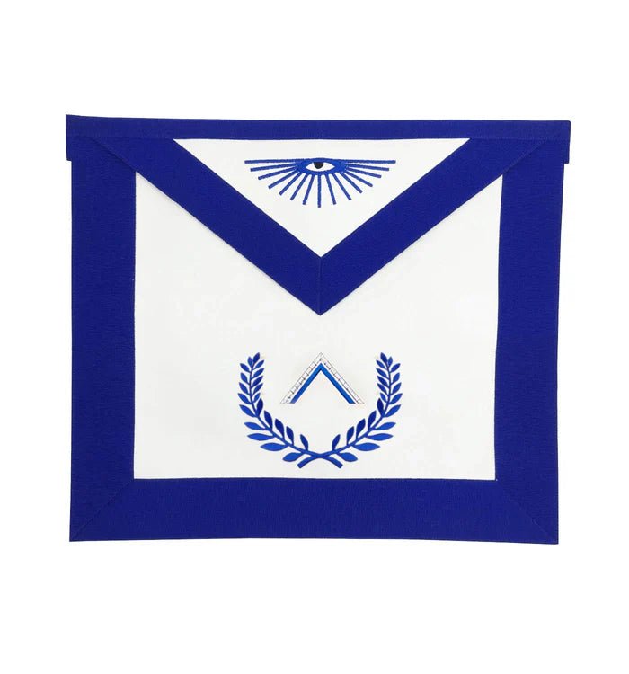 Worshipful Master Blue Lodge Officer Apron - Royal Blue with Wreath - Luxe Regalia