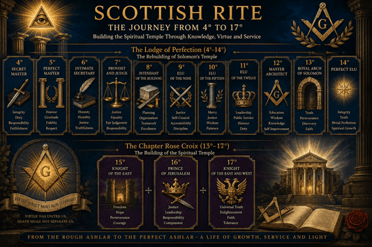 Scottish Rite Degrees 4°–17°: Lodge of Perfection & Chapter Rose Croix - Luxe Regalia