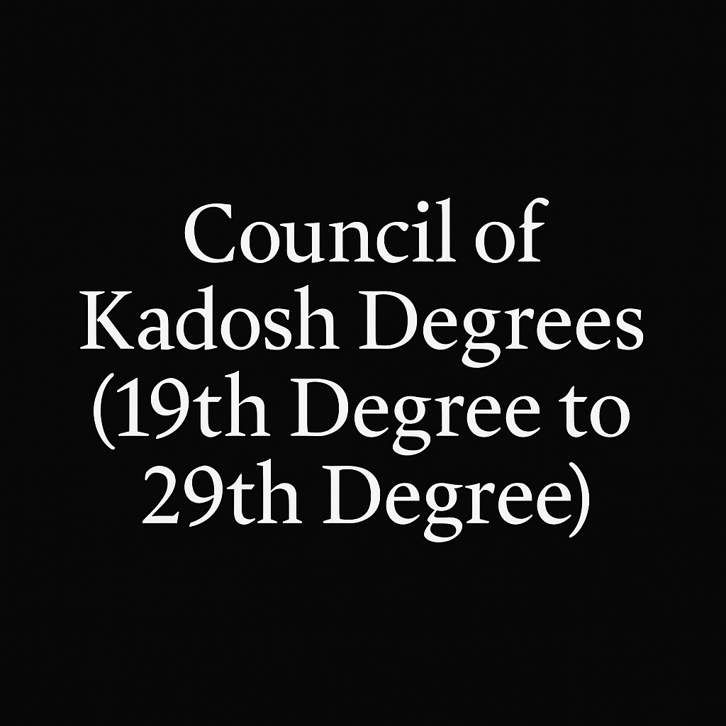 Council of Kadosh Degrees (19th Degree to 29th Degree) - Luxe Regalia