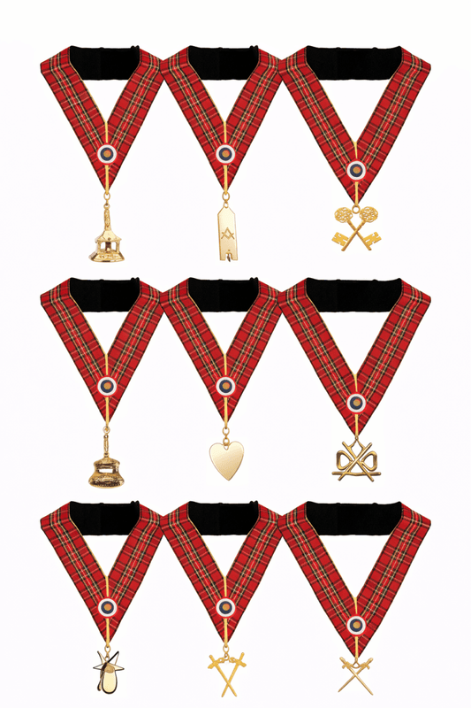 13x Lodge Officers Collars - Royal Standard of Scotland (French style) - Luxe Regalia