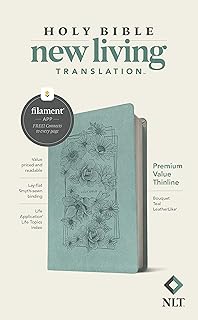 NLT Premium Value Thinline Bible, Filament-Enabled Edition (Leatherlike, Bouquet Teal): New Living Translation, Bouquet Teal, Leatherlike, Premium Value Thinline Bible, Filament Enabled Edition