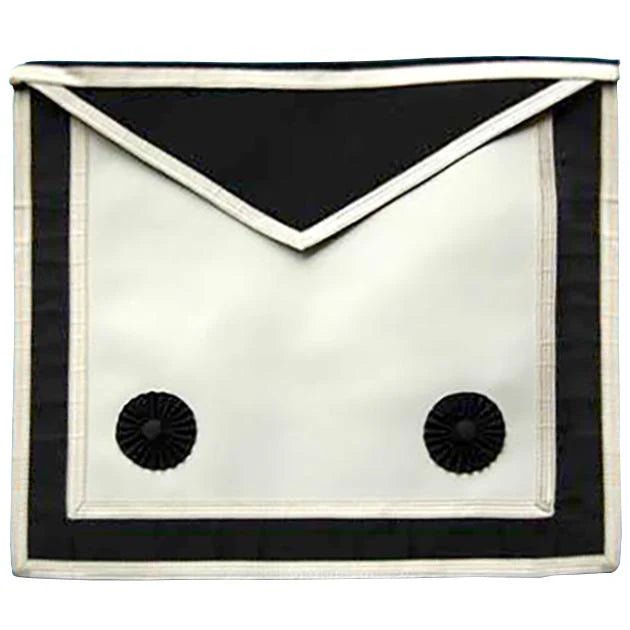 Fellowcraft Malta Regulation Apron - White & Black - Luxe Regalia