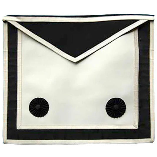 Fellowcraft Malta Regulation Apron - White & Black - Luxe Regalia
