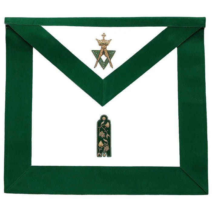 Green Velvet Junior Warden Apron - Allied Masonic Degree (AMD) - Luxe Regalia