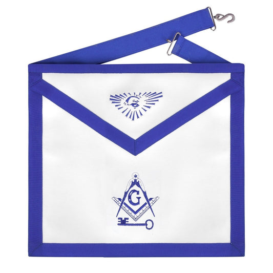 International Master Mason Apron – Royal Blue Ribbon & Blue Belt - Luxe Regalia