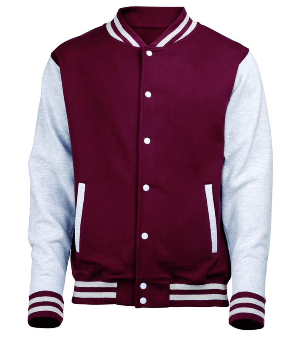 Maroon & Grey Varsity Jacket – Classic Letterman Style - Luxe Regalia