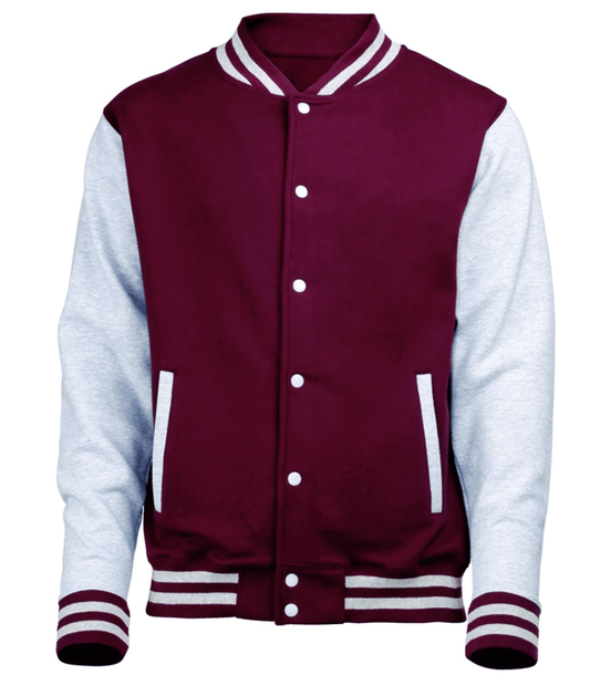 Maroon & Grey Varsity Jacket – Classic Letterman Style - Luxe Regalia