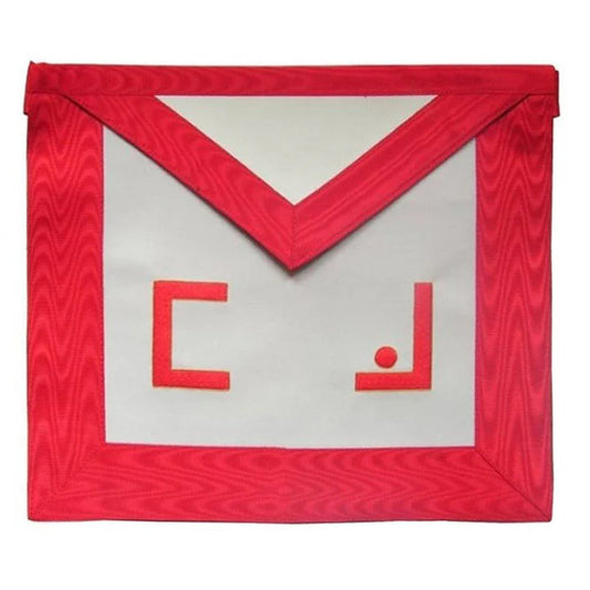 Red Moire with Masonic Letters Master Mason Apron - Scottish Rite