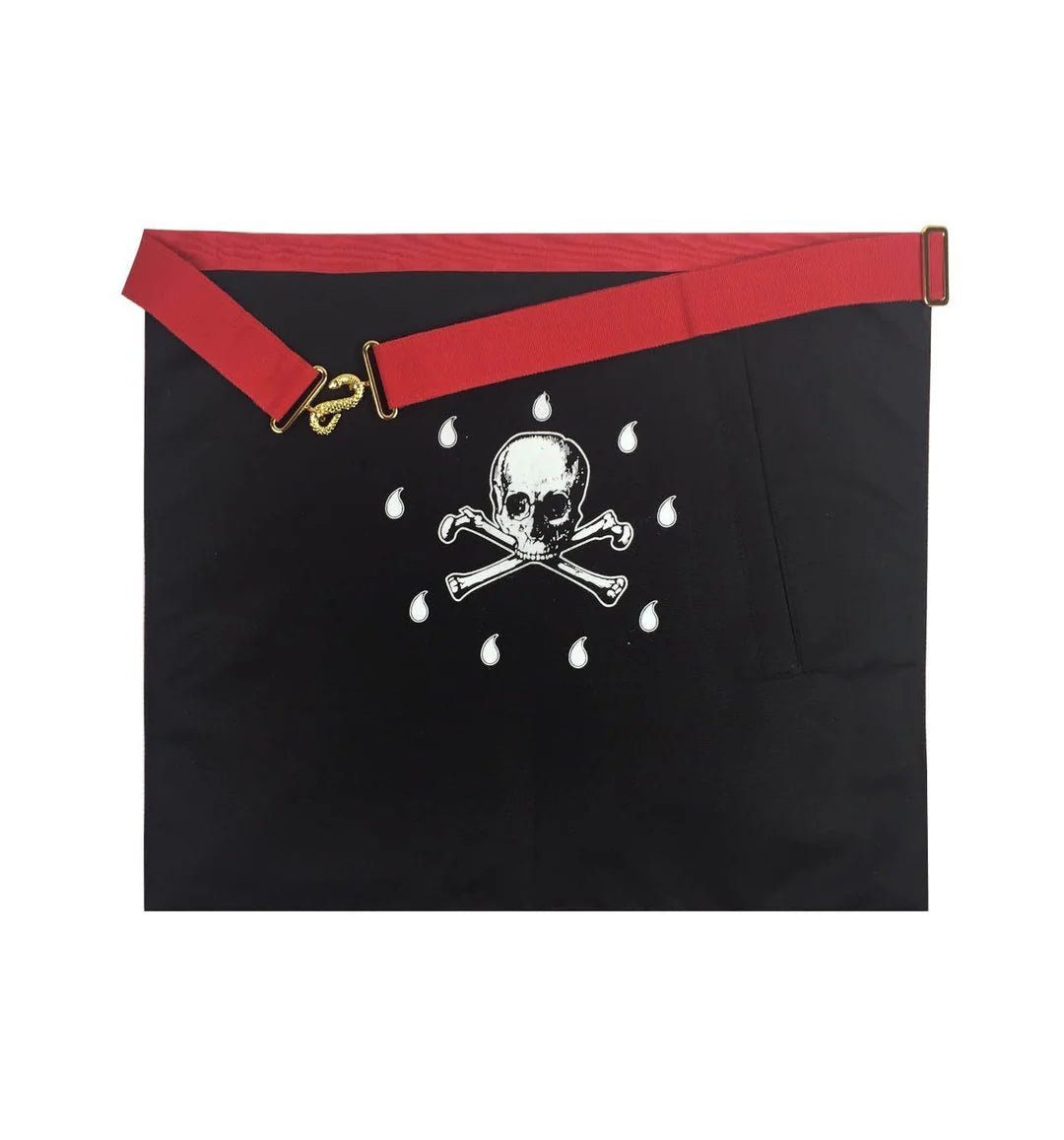 MASTER MASON SCOTTISH RITE APRON - RED WITH THREE RED ROSETTES - Luxe Regalia