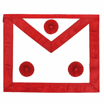 MASTER MASON SCOTTISH RITE APRON - RED WITH THREE RED ROSETTES - Luxe Regalia