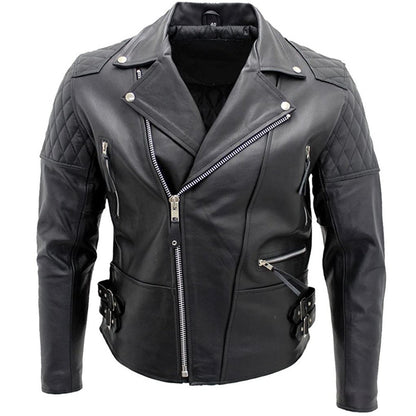 Men’s Biker Black Leather Jacket - Luxe Regalia