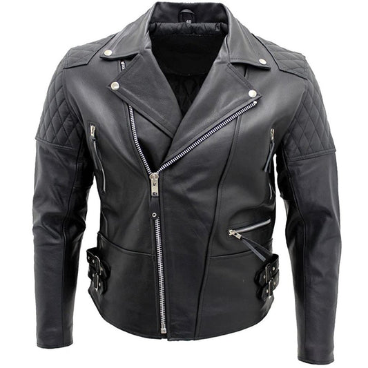 Men’s Biker Black Leather Jacket - Luxe Regalia