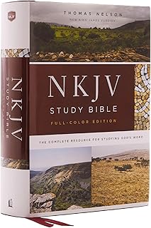 NKJV Study Bible Full-Color Red Letter Edition: The Complete Resource for Studying God's Word - Luxe Regalia