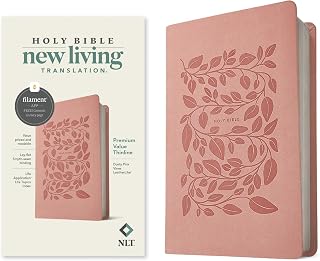 NLT Premium Value Thinline Bible, Filament Enabled (Leatherlike, Dusty Pink Vines) - Luxe Regalia