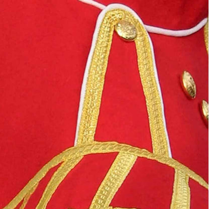 Red Pipe Band Doublet With Gold Braid - Luxe Regalia
