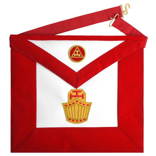 Red Velvet & Gold Embroidery High Priest Apron - Royal Arch Chapter - Luxe Regalia