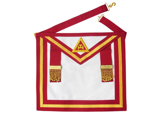 Royal Arch Irish Constitution Apron (Gold Trim - Light Red) - Supreme Grand Chapter of Ireland - Luxe Regalia