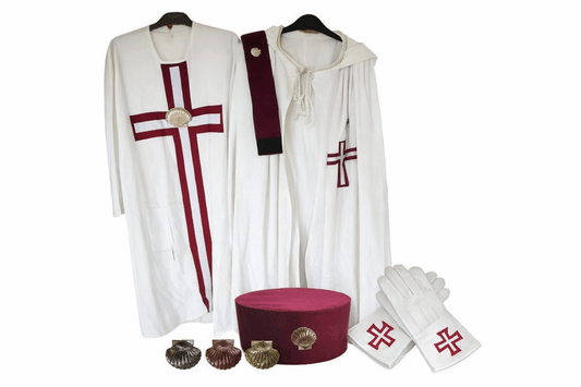 St Thomas of Acon Bundle - Mantle, Tunic, Cap, Gloves & Three Scallop Shells - Luxe Regalia