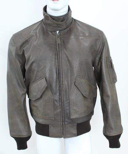 Vintage Air Force Style Leather Bomber Jacket – Distressed Brown, Classic Fit - Luxe Regalia