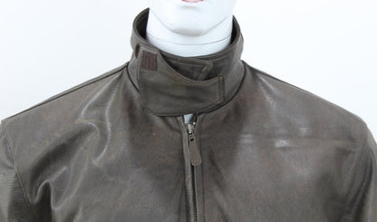 Vintage Air Force Style Leather Bomber Jacket – Distressed Brown, Classic Fit - Luxe Regalia