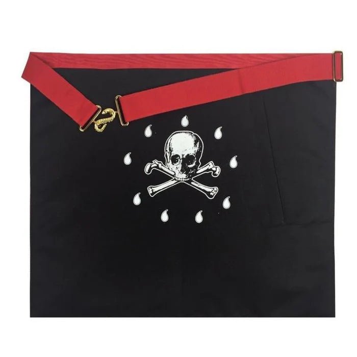 Worshipful Master Scottish Rite Apron - White & Red with Three Golden Triple Taus - Luxe Regalia